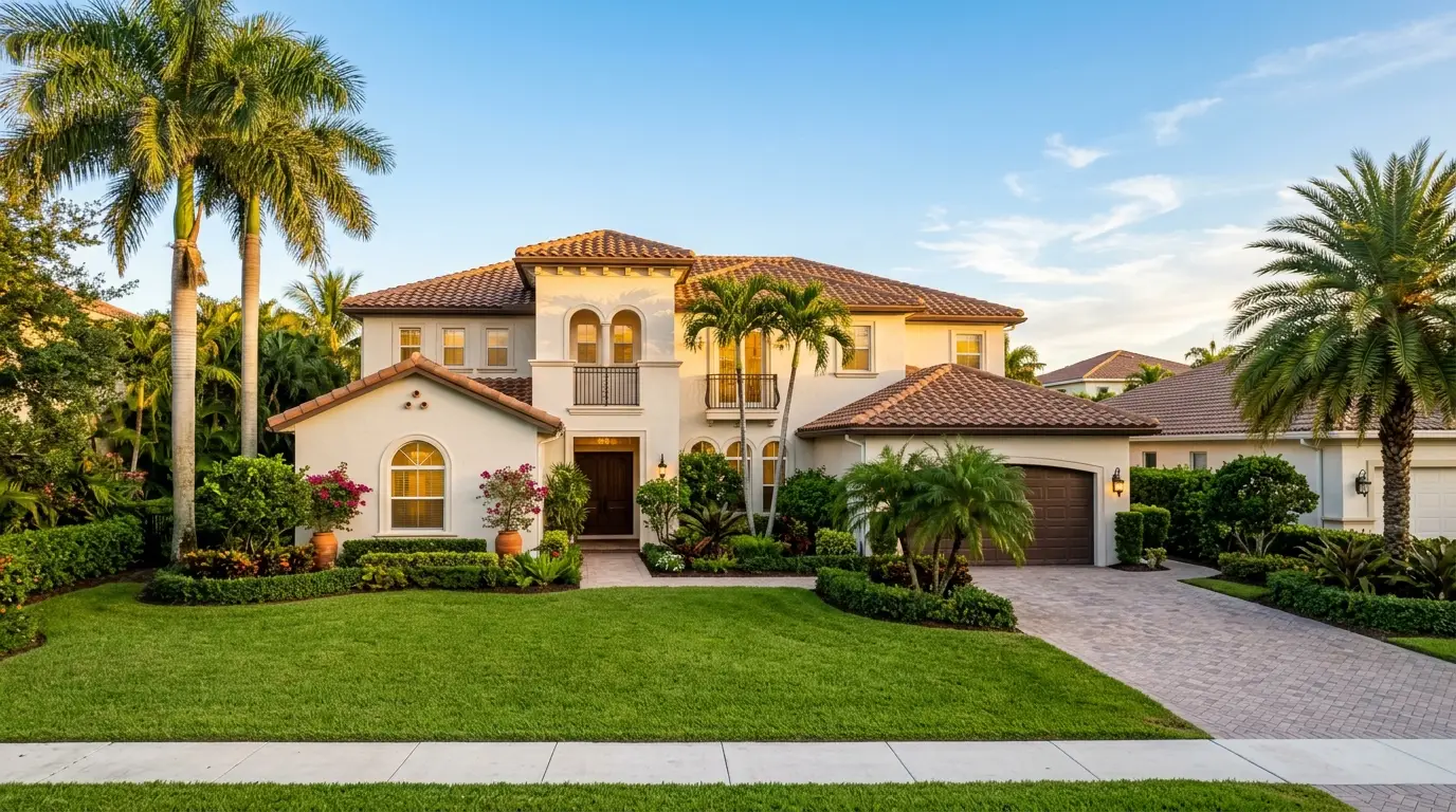 A warm, inviting photo of a suburban home in Miami